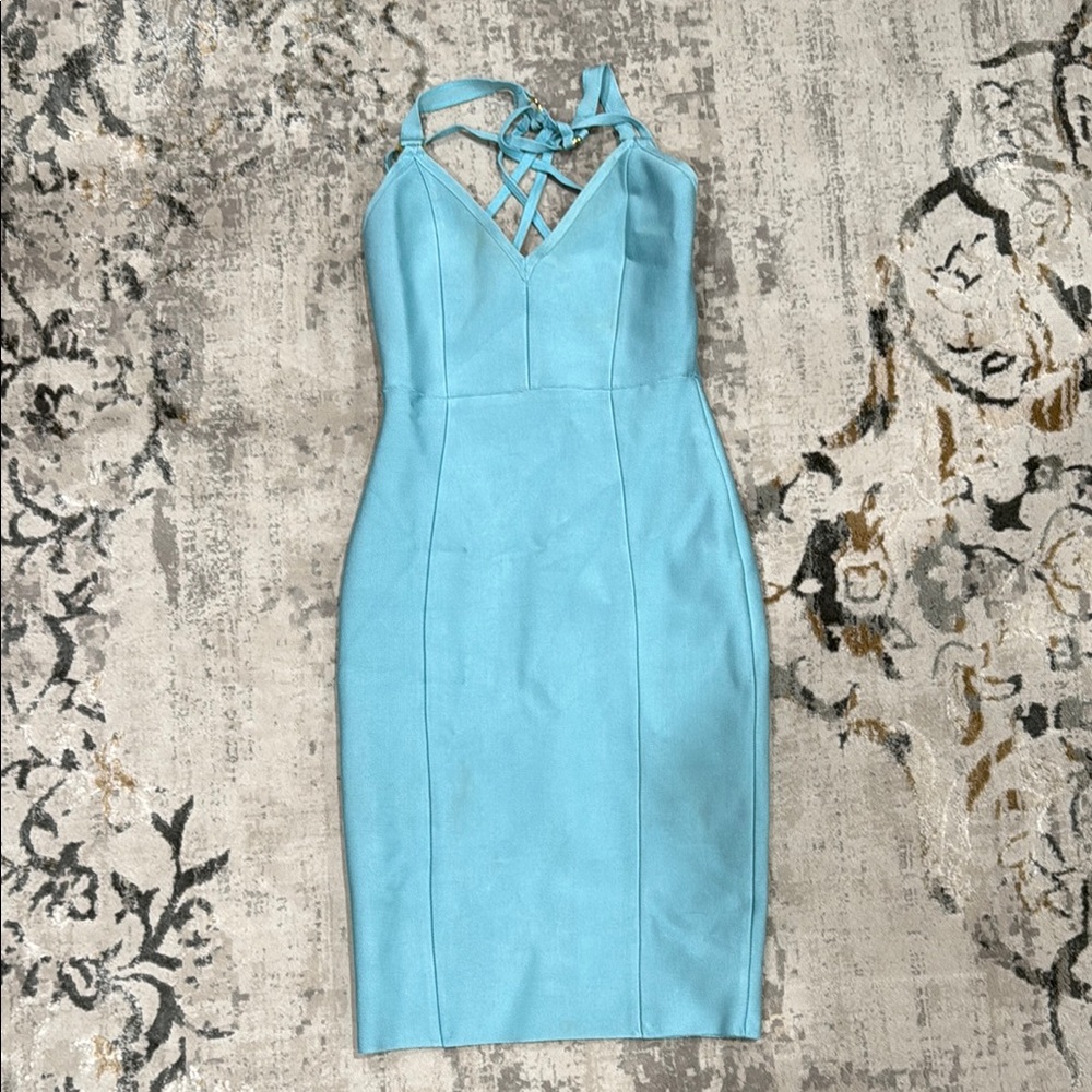 Elegant Blue Halter Dress